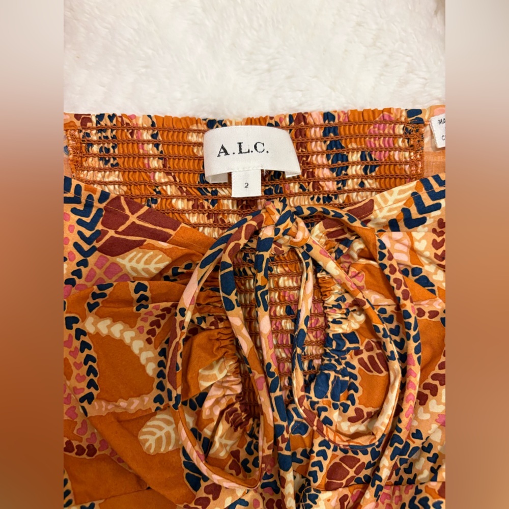 A.L.C  Paisley Print Cotton Long Dress Size 2 - Picture 13 of 14